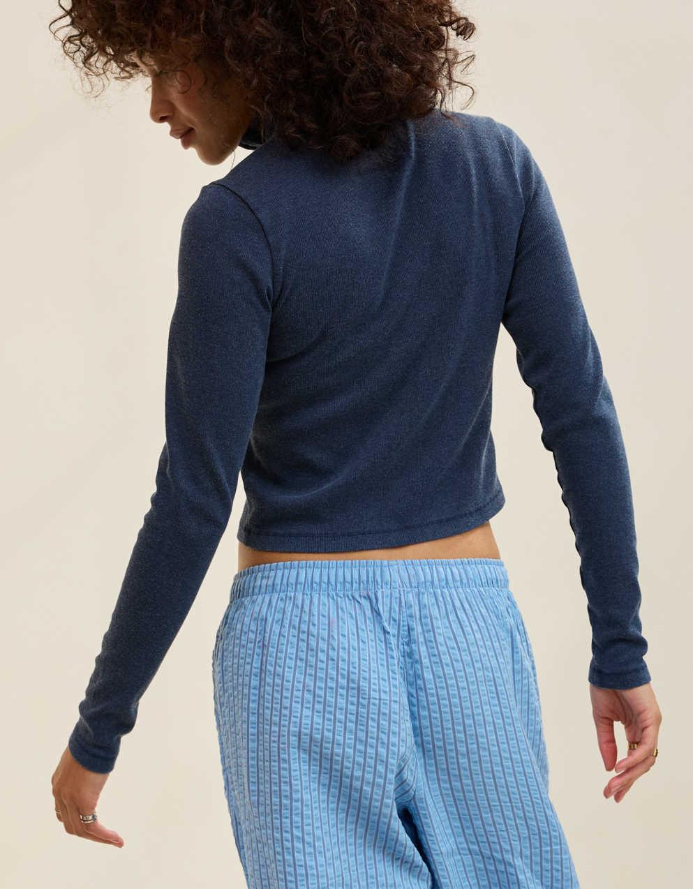 Aerie Long Sleeve Quarter Zip T-Shirt