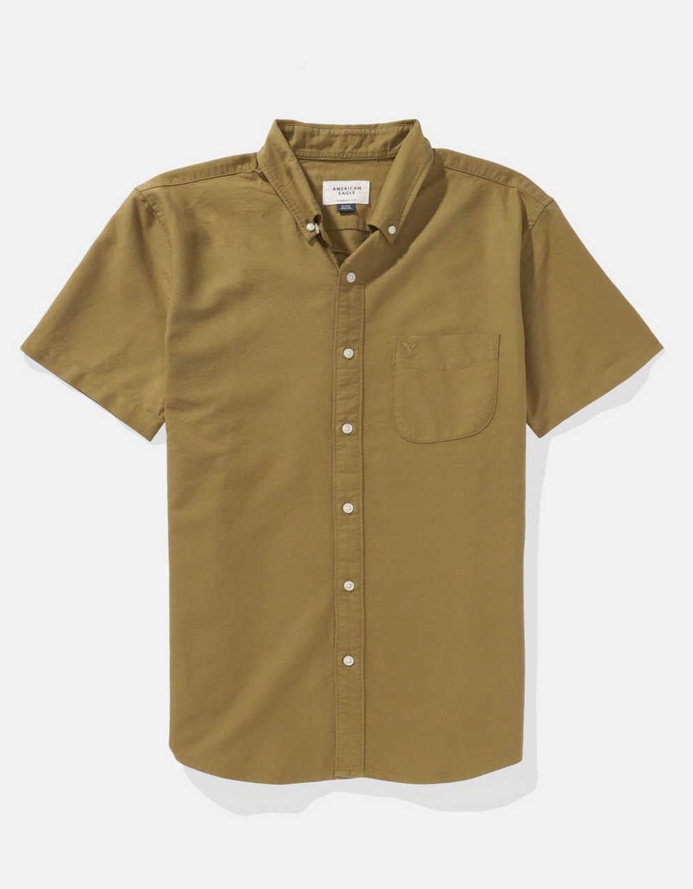AE Short-Sleeve Slim Fit Button-Up Shirt