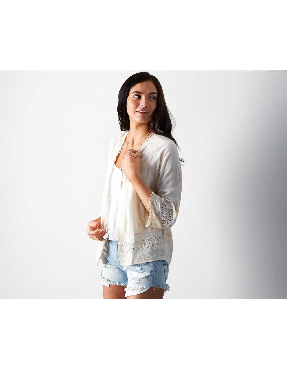 AE V-Neck Puff Sleeve Corset Shirt