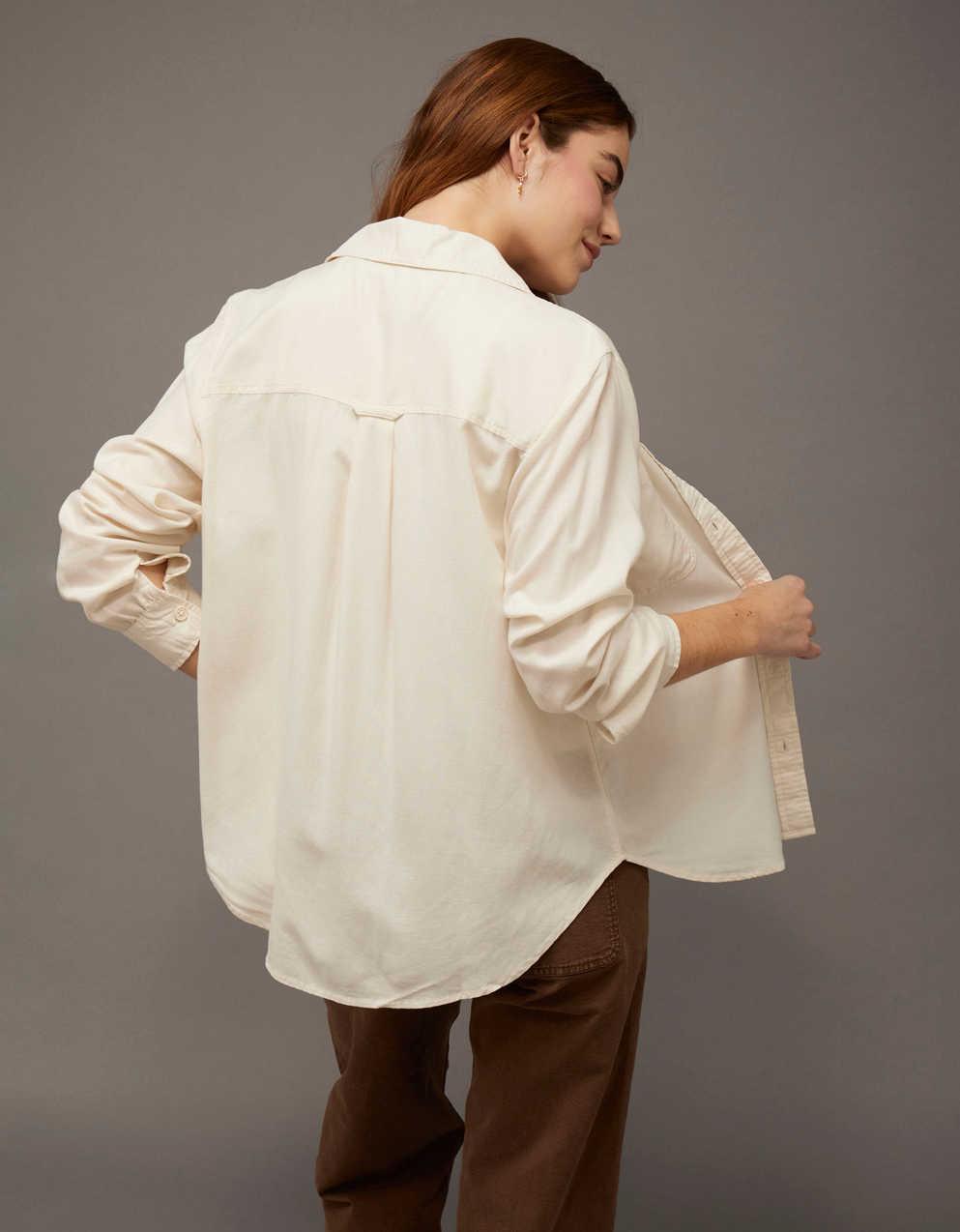 AE Bestie Long-Sleeve Button-Up Shirt