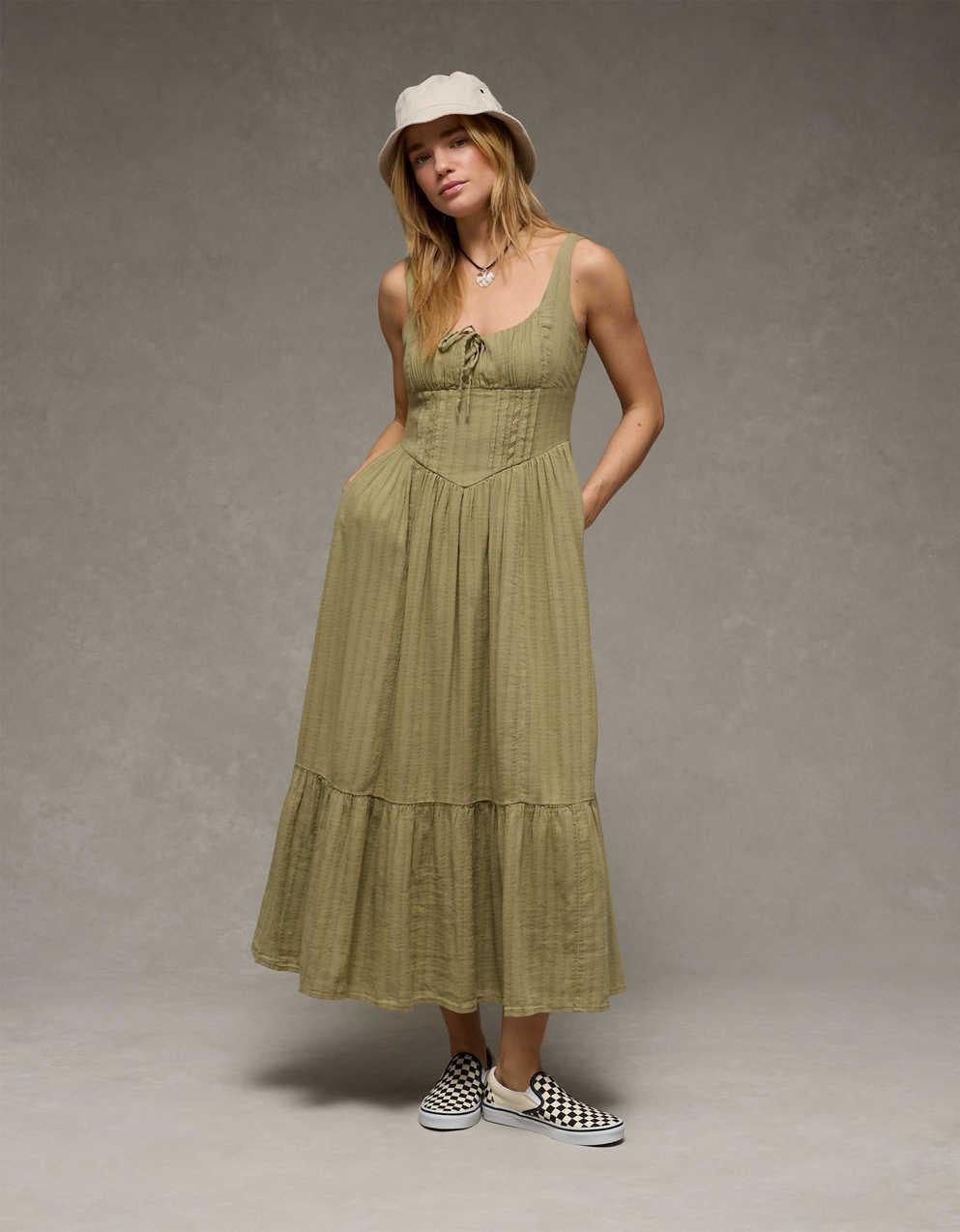 AE Catie Corset Midi Dress
