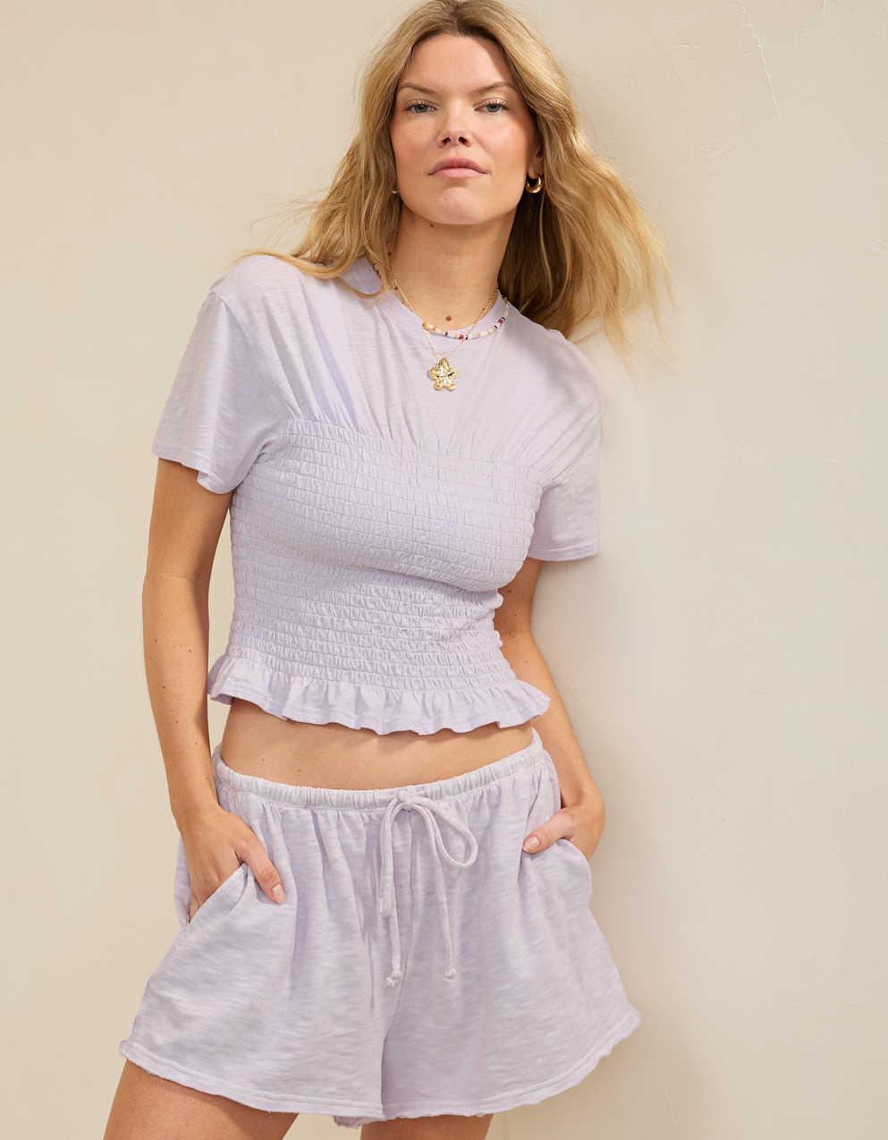 Aerie Smocked T-Shirt
