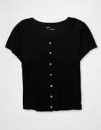 Aerie Real Soft® Ribbed Short Sleeve Cardigan