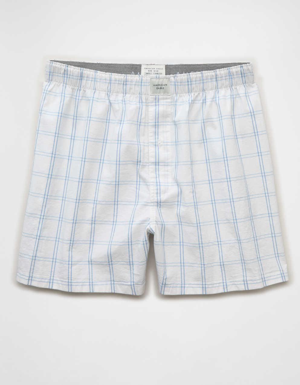 AEO Men's Plaid Stretch Cotton Boxer Short