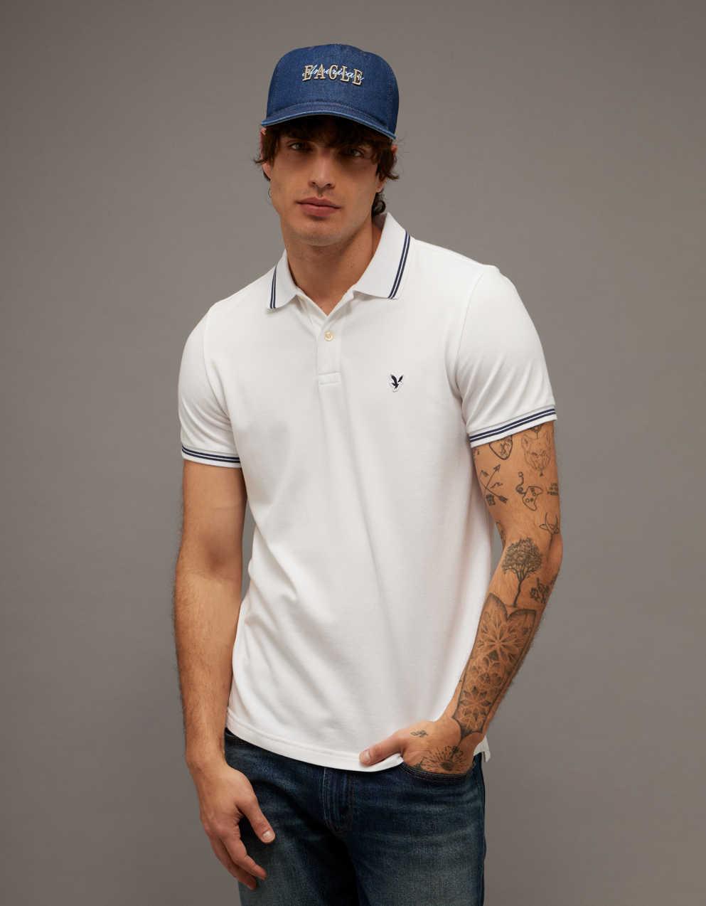 AE Slim Fit Tipped Flex Pique Polo Shirt