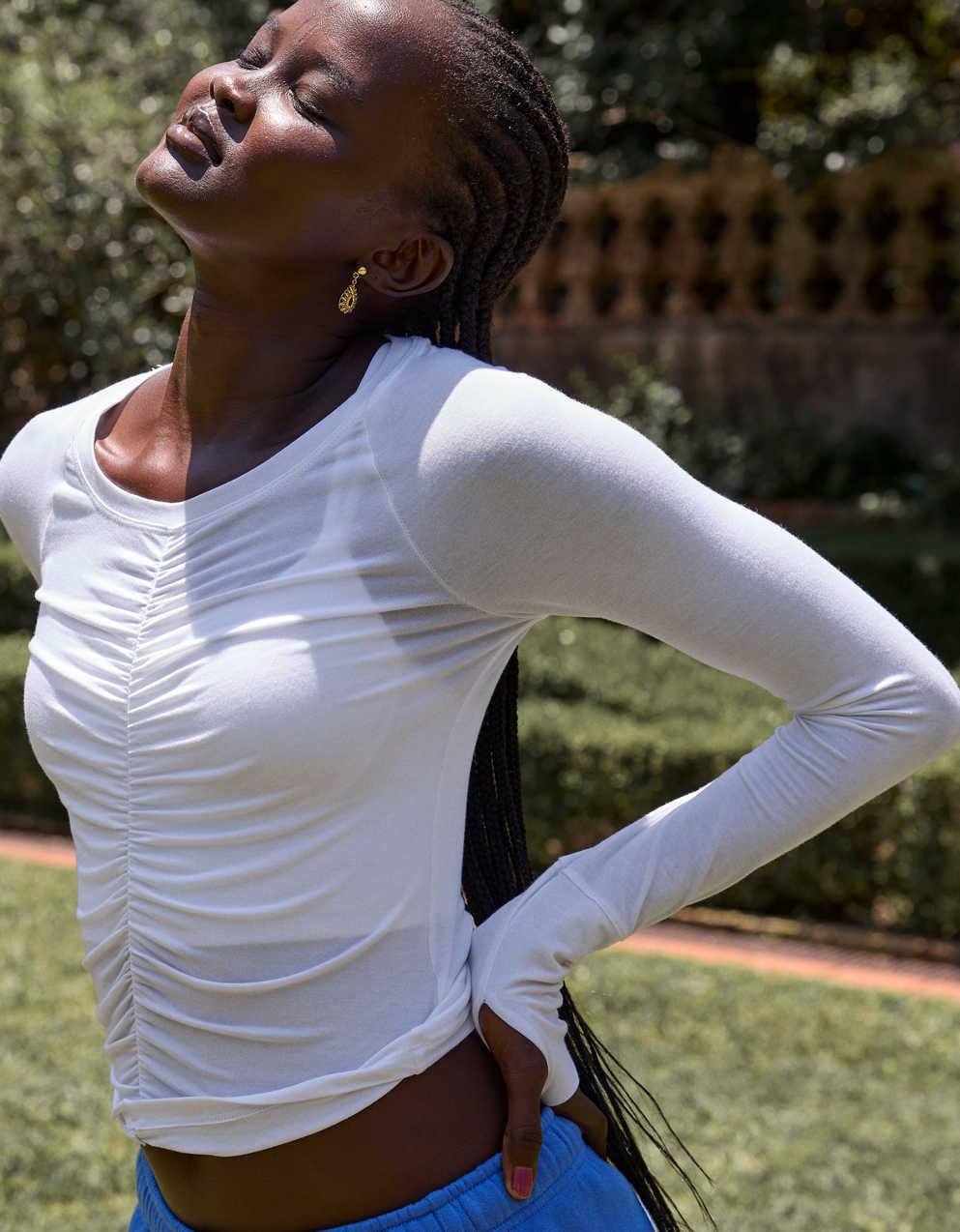 OFFLINE By Aerie Thumbs Up Ruched Long Sleeve T-Shirt