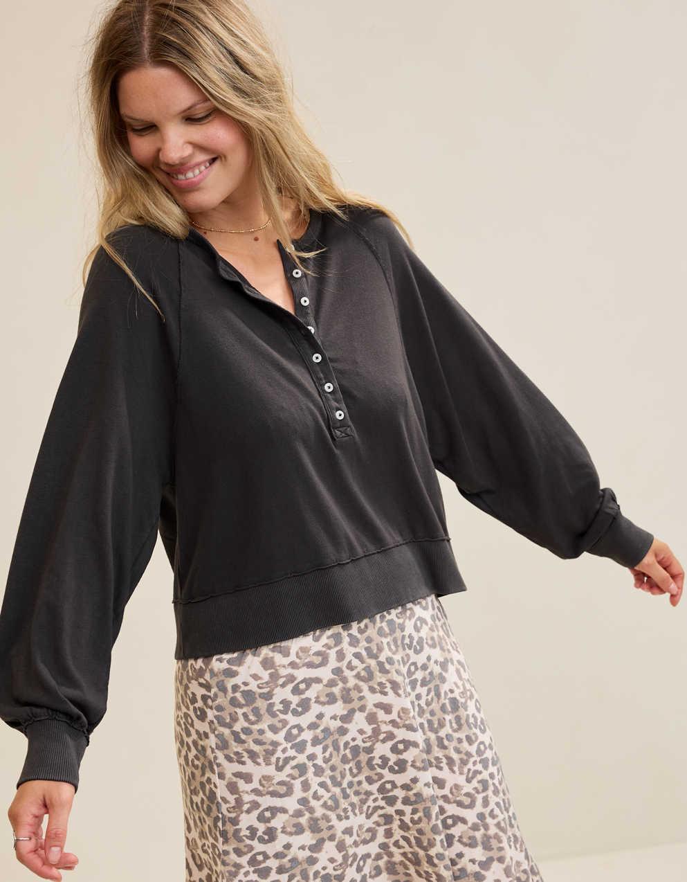 Aerie Happy Snit Henley T-Shirt