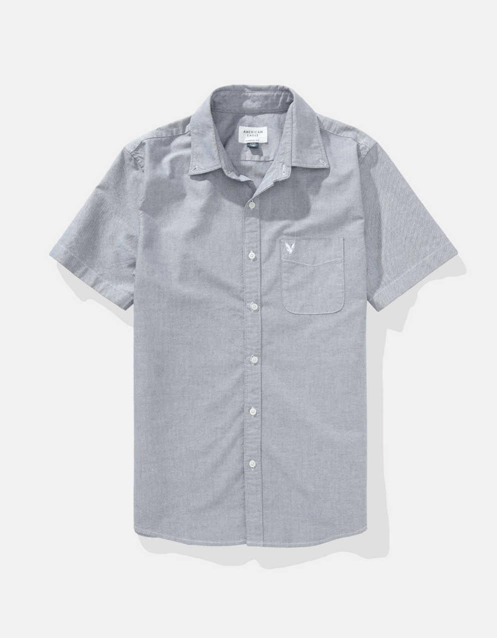 AE Short-Sleeve Slim Fit Button-Up Shirt