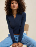 Aerie Long Sleeve Quarter Zip T-Shirt