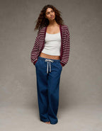AE Balloon-Sleeve Open-Front Cardigan