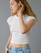 AE Smocked Hey Baby Tee