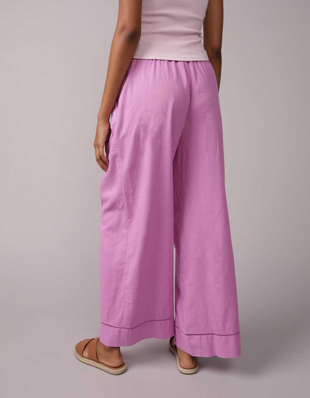 AE High-Waisted Linen-Blend Pull-On Pant