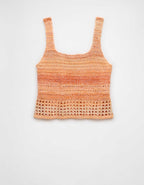 AE Space Dye Cropped Crochet Tank Top