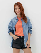 AE Bestie Long-Sleeve Denim Button-Up Shirt