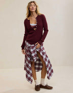Aerie Cotton Cable Henley Sweater