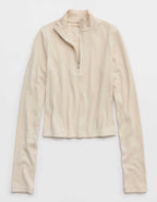 Aerie Long Sleeve Quarter Zip T-Shirt