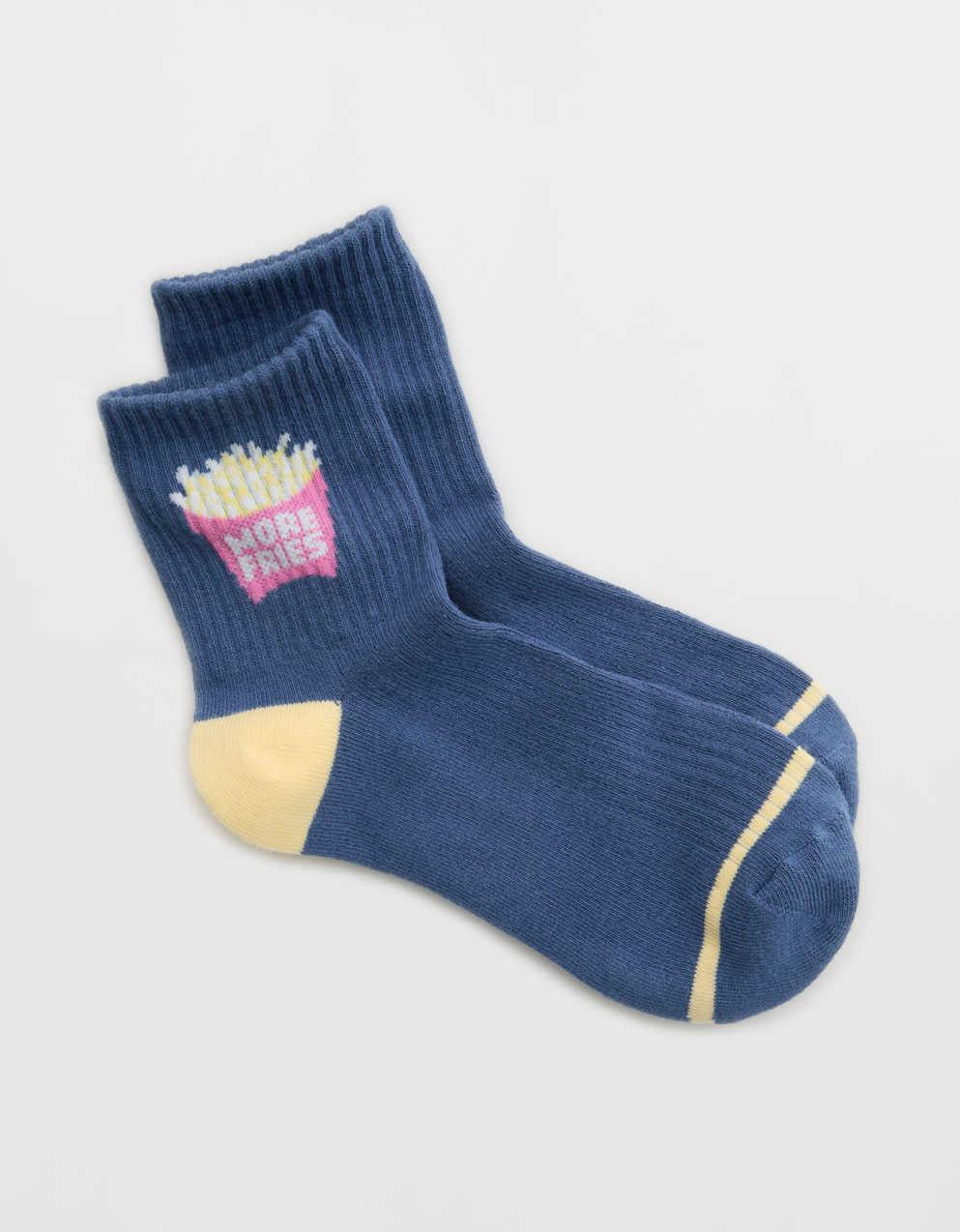 Aerie Ribbed Cotton Quarter Socks