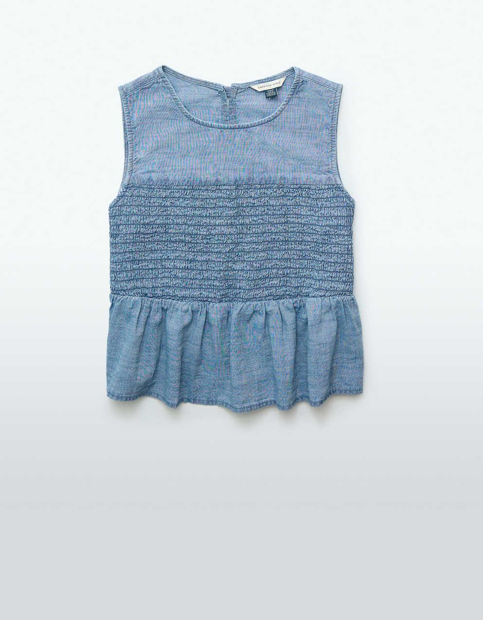 AE Cropped Denim Tank Top