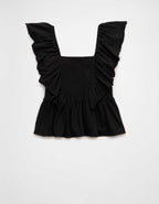 AE Sunchaser Knit Flutter Sleeve Babydoll Shirt