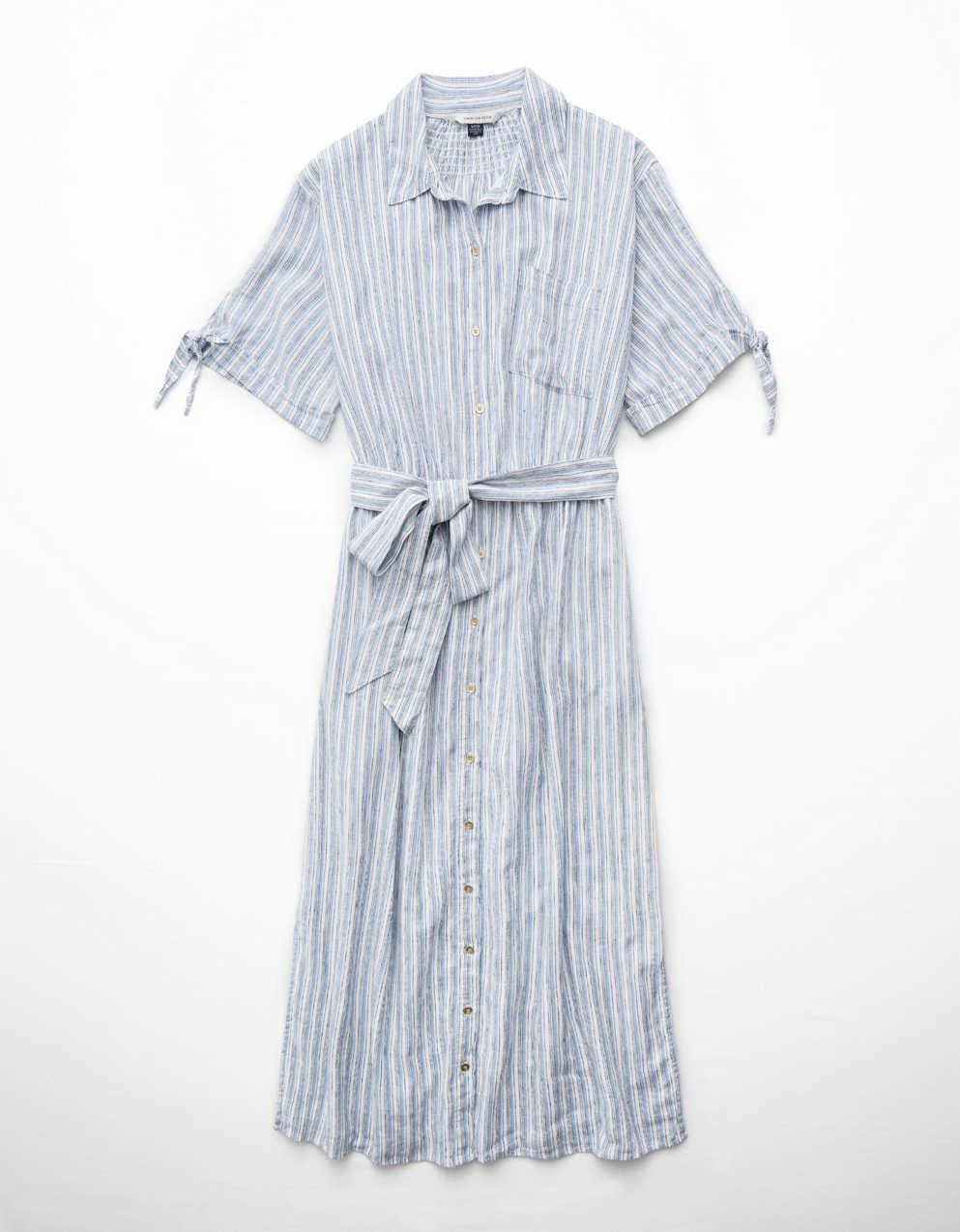 AE Linen-Blend Shirt Dress