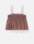 AE Linen-Blend Strapless Pintuck Top
