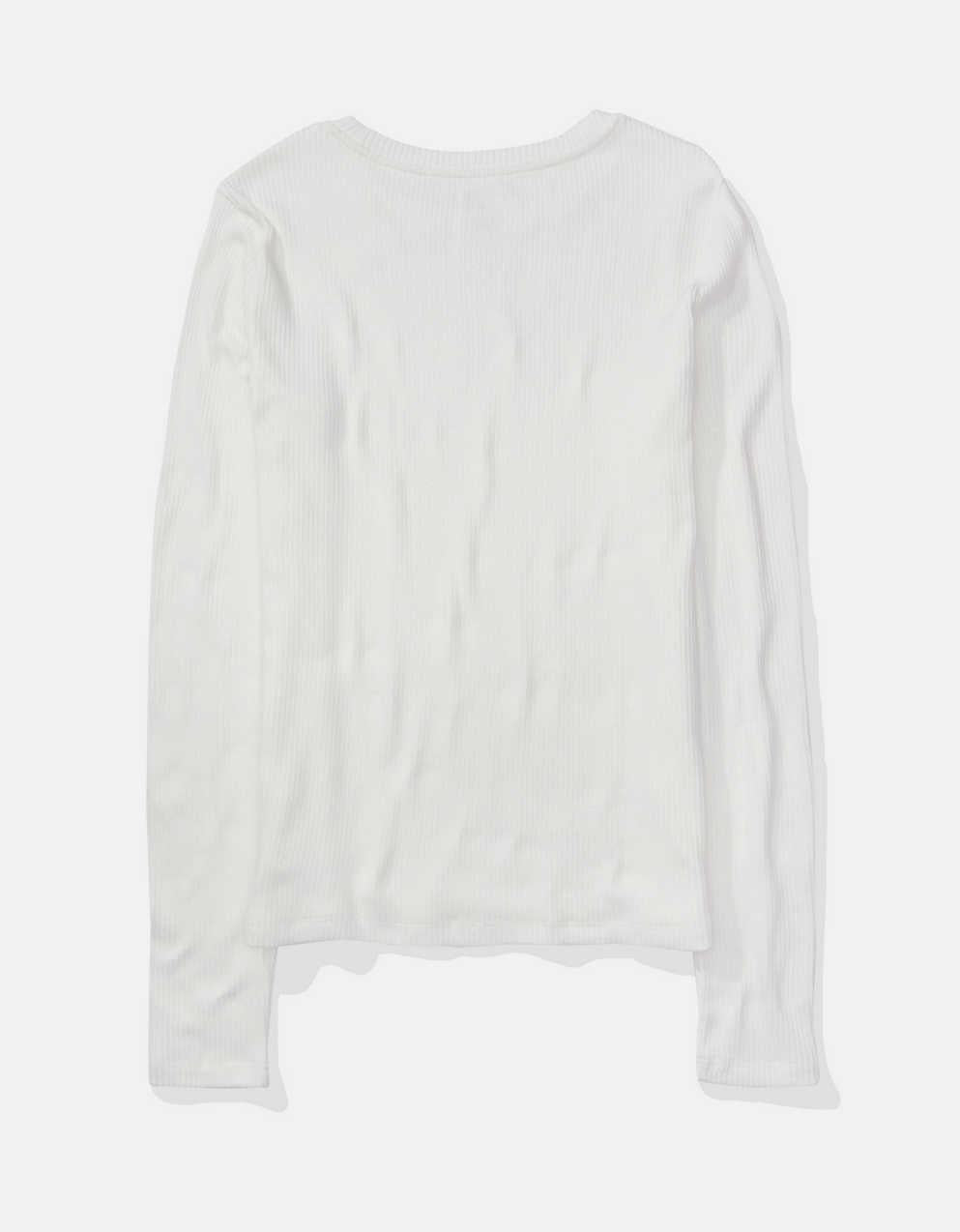 AE Long-Sleeve Waffle Plush Crew Neck Tee