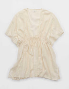 Aerie Seersucker Gauze Tie Cape