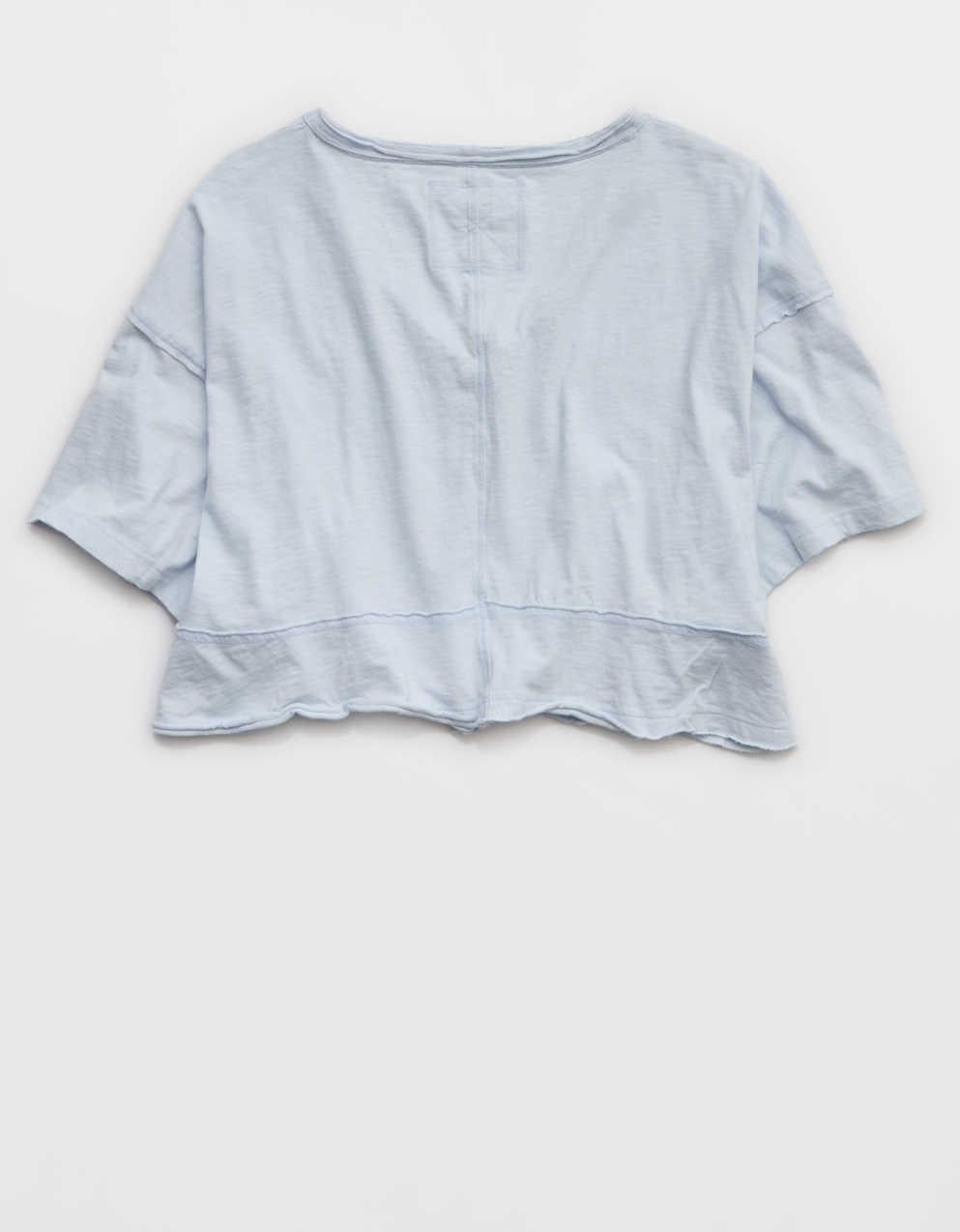 Aerie Happiest Cropped V Neck T-Shirt