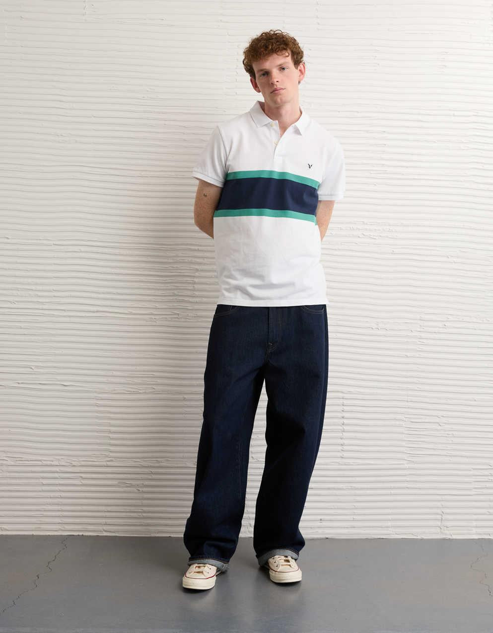 AE Slim Fit Logo Pique Polo Shirt
