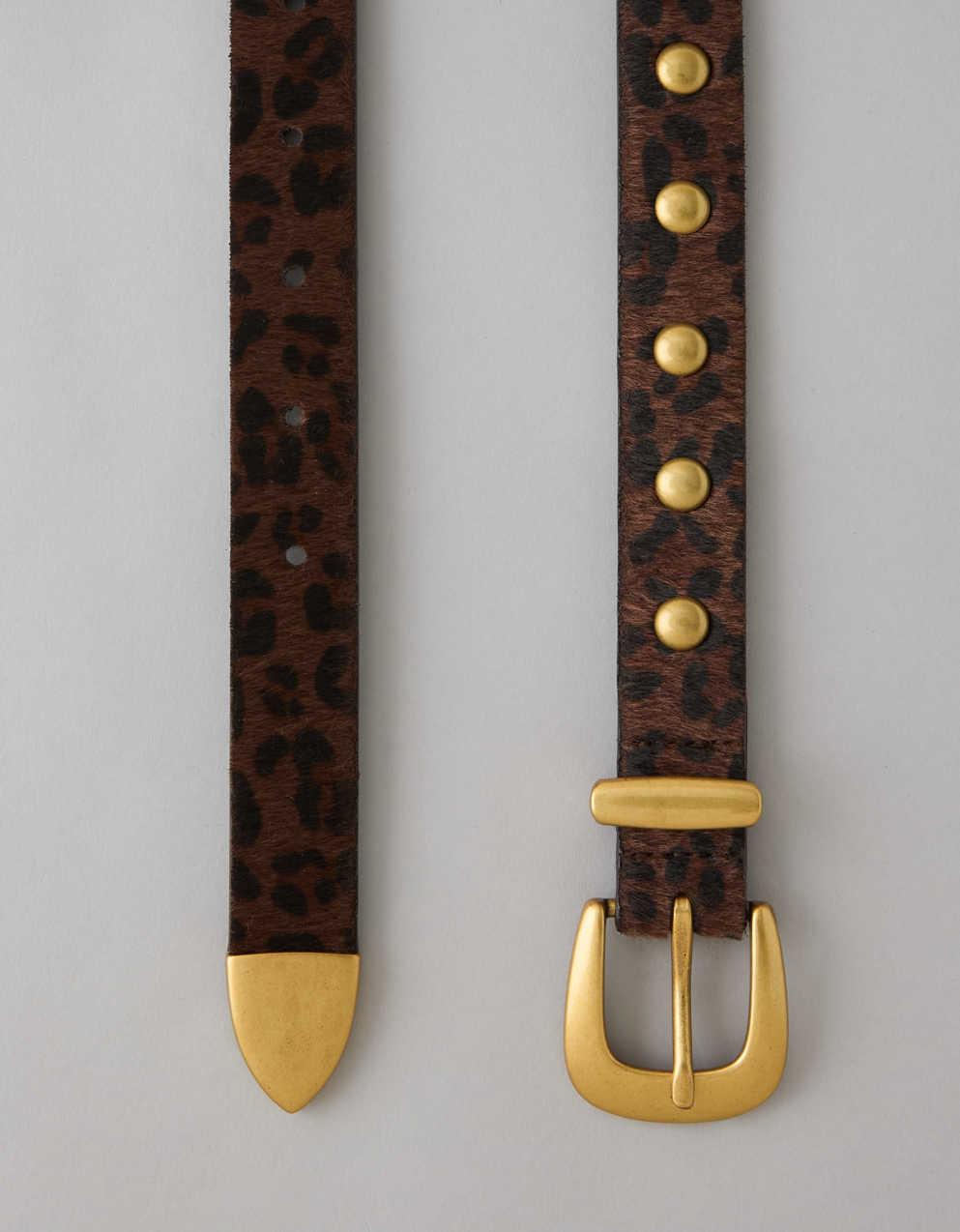 AE Leopard Print Studded Western Belt