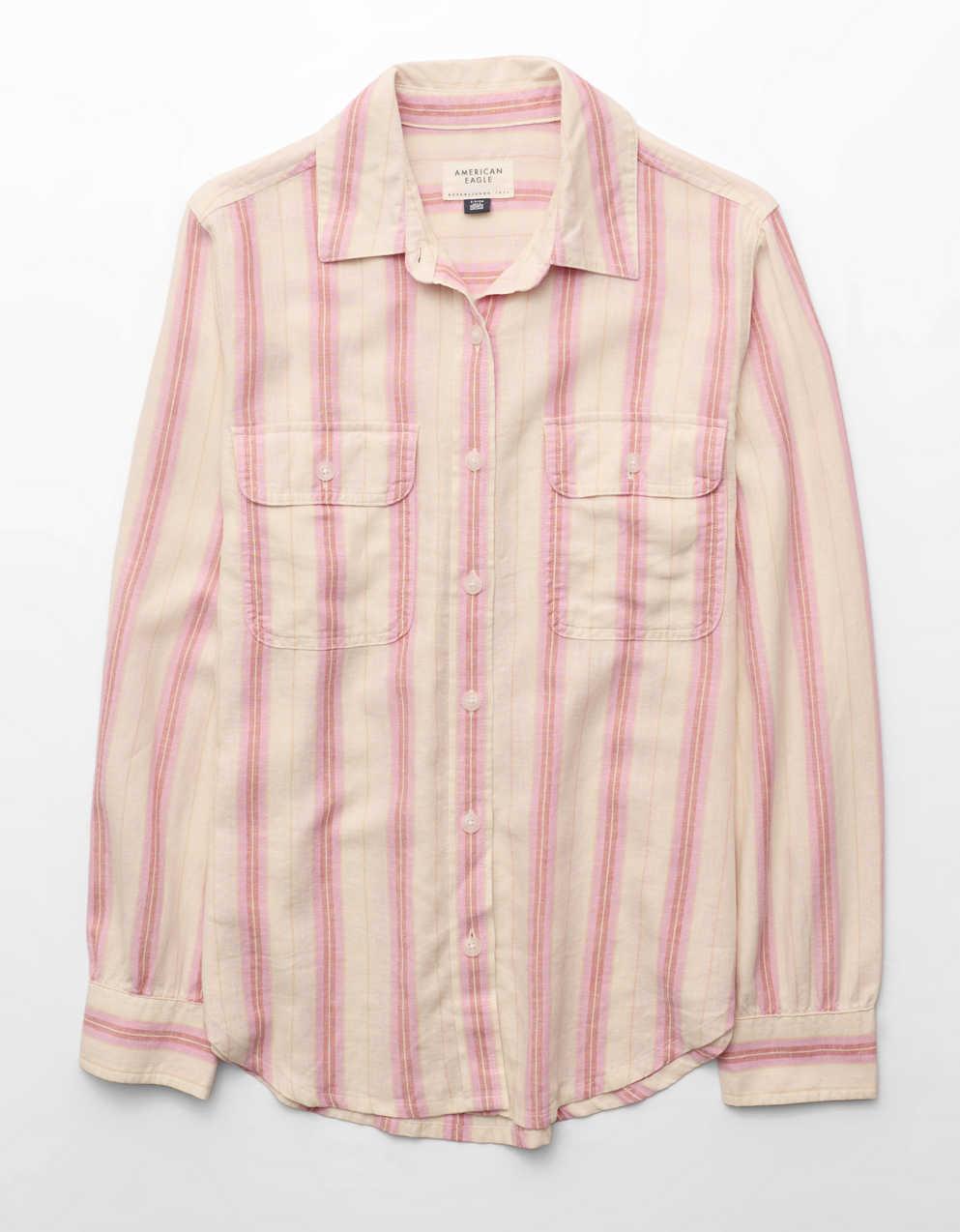 AE Linen-Blend Button-Up Shirt