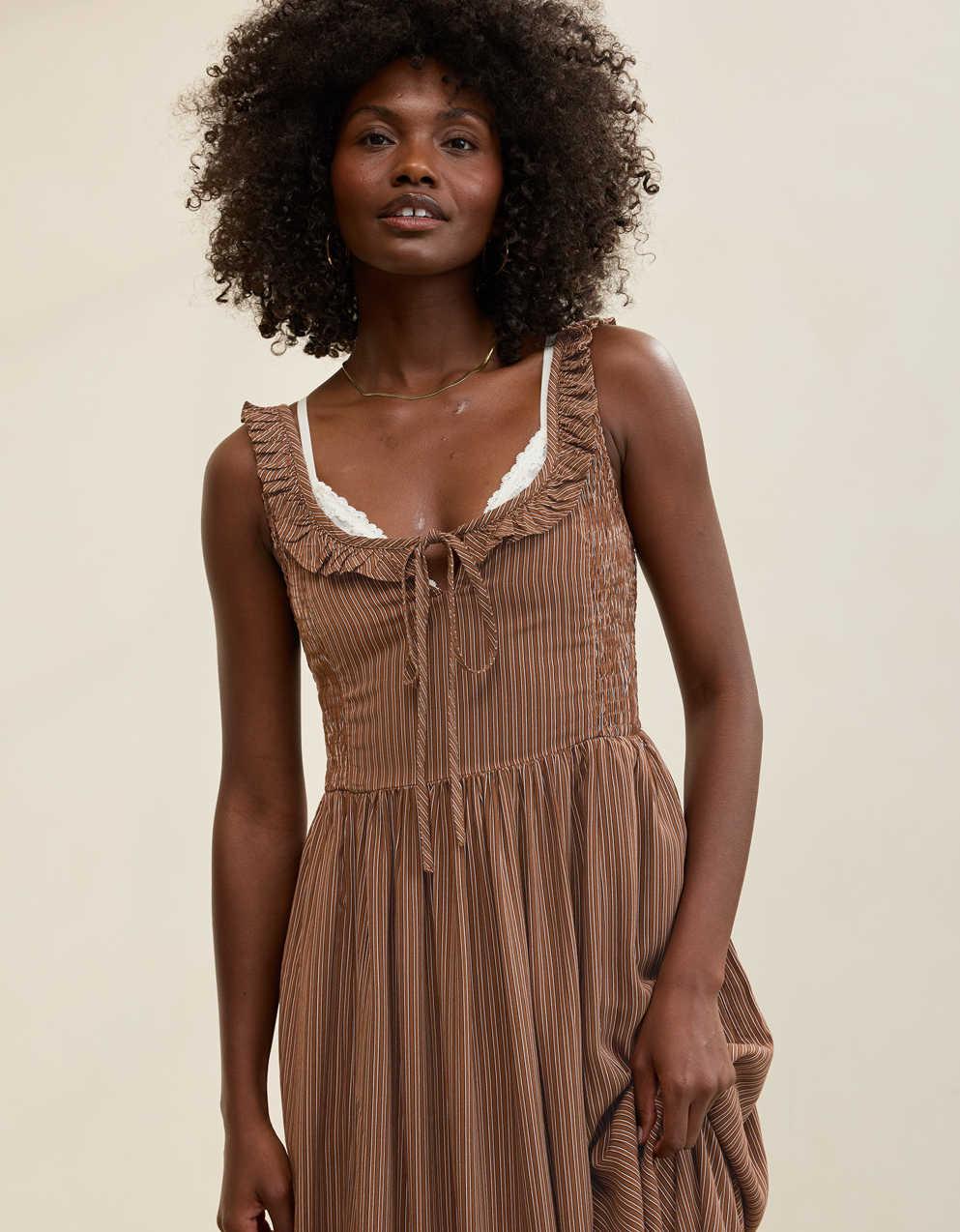 Aerie Happy & Drapey Side Smocked Dress