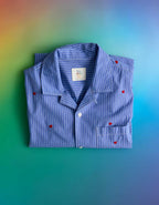 AE Pride Poolside Embroidered Striped Button-Up Shirt