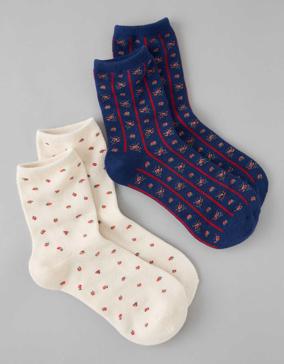 AE Graphic Cropped Crew Socks