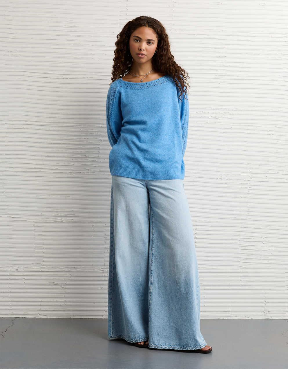 AE Whoa So Soft Lace Sweater
