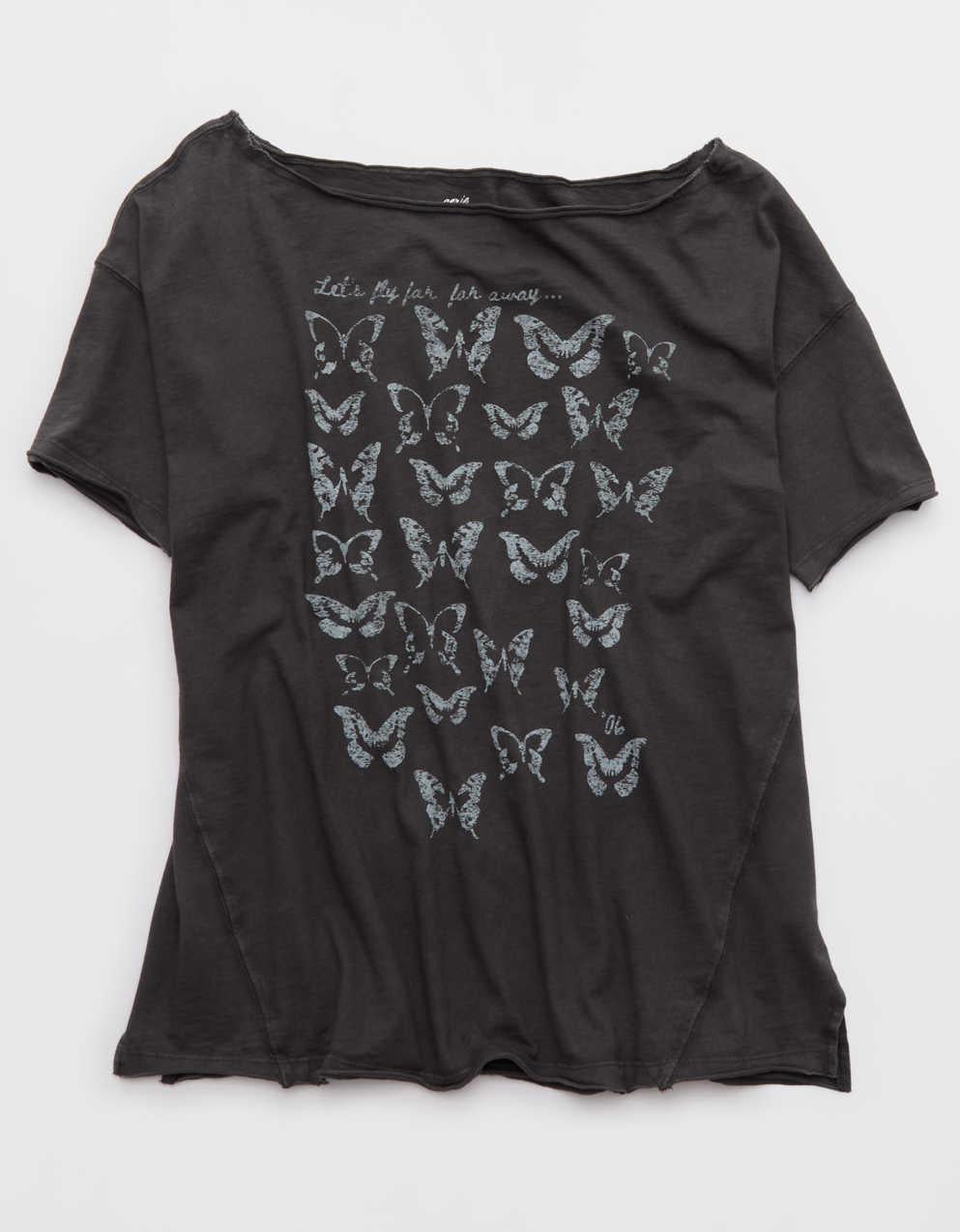 Aerie Off The Shoulder Oversized Boyfriend T-Shirt