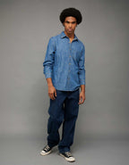 AE Standard Fit Denim Button-Up Shirt