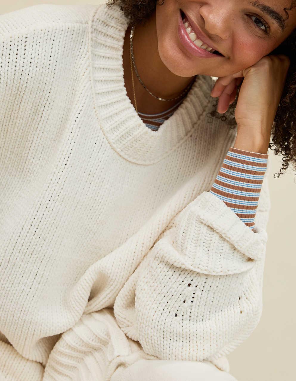 Aerie Like Candy Crew Sweater