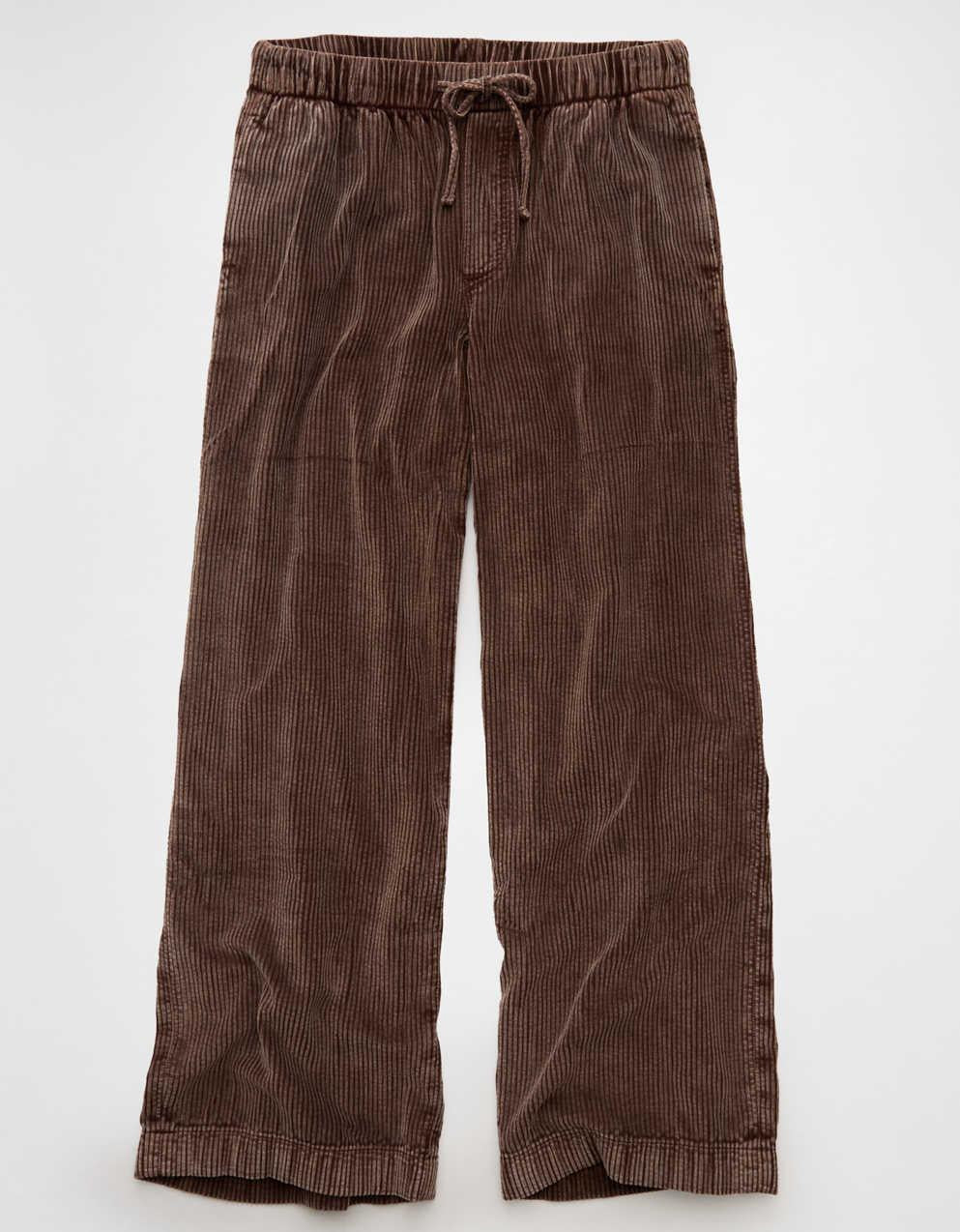 AE Stretch Corduroy Low-Rise Baggy Wide-Leg Pant