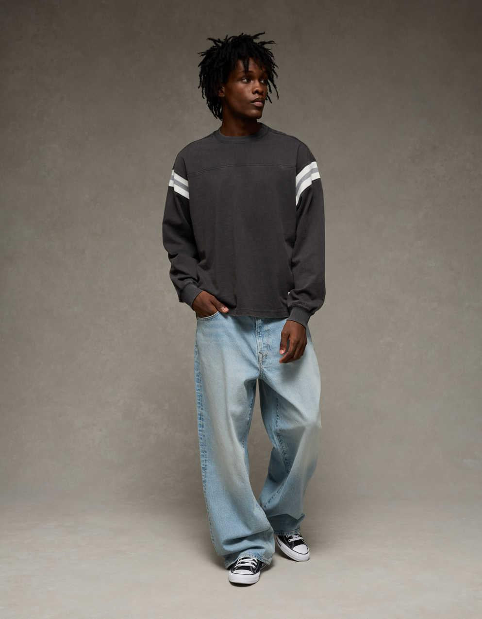 AE Boxy Long-Sleeve Football T-Shirt