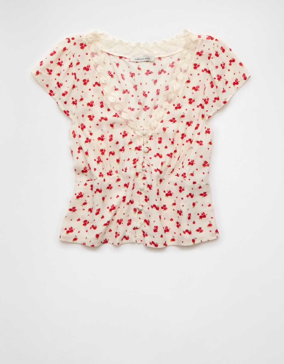 AE Lace Trim Blouse
