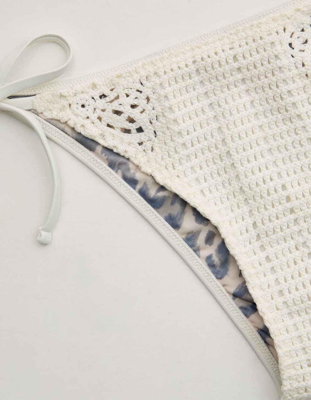 Aerie Cheekiest Side Tie Crochet Bikini Bottom