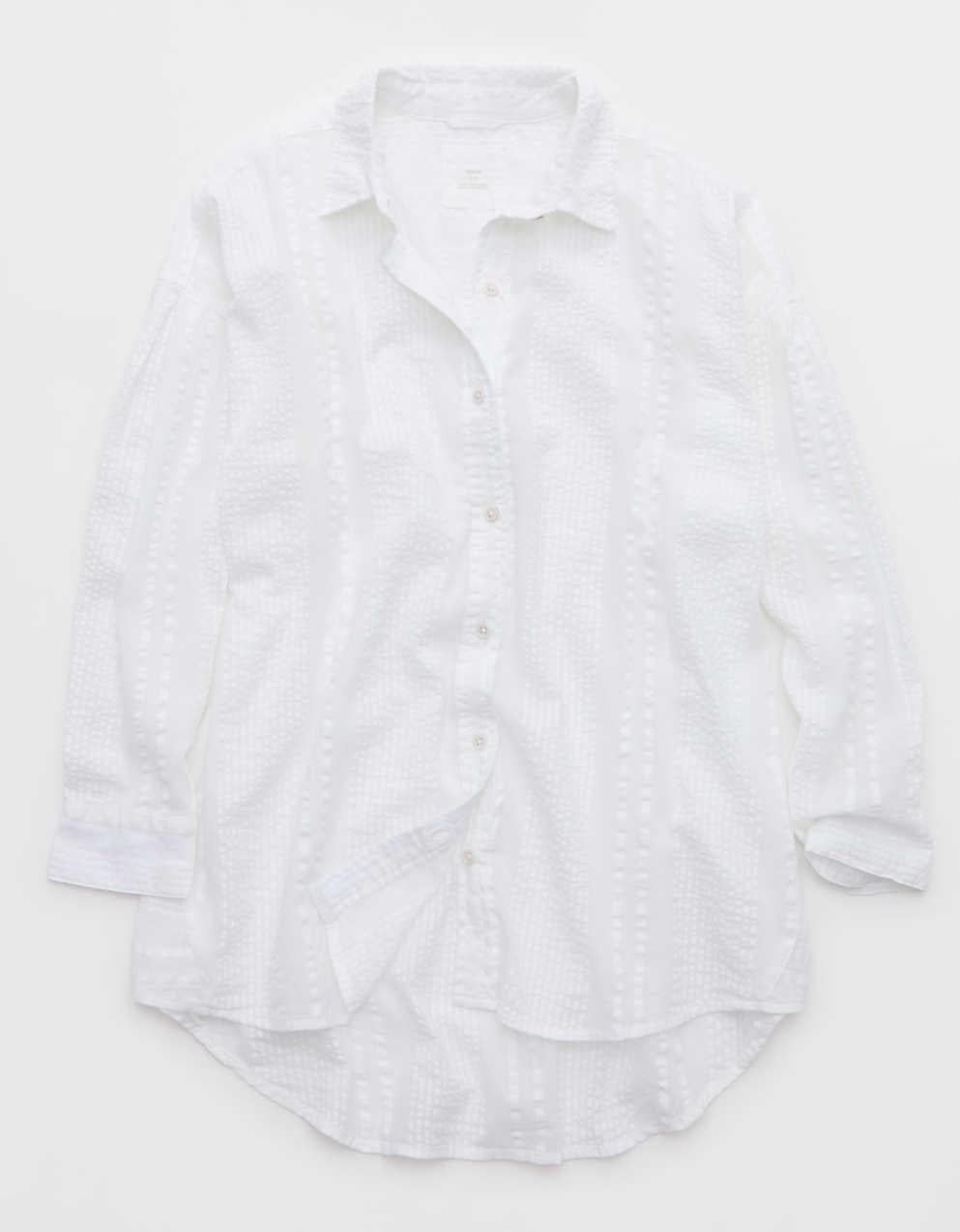Aerie Seersucker Coverup Shirt