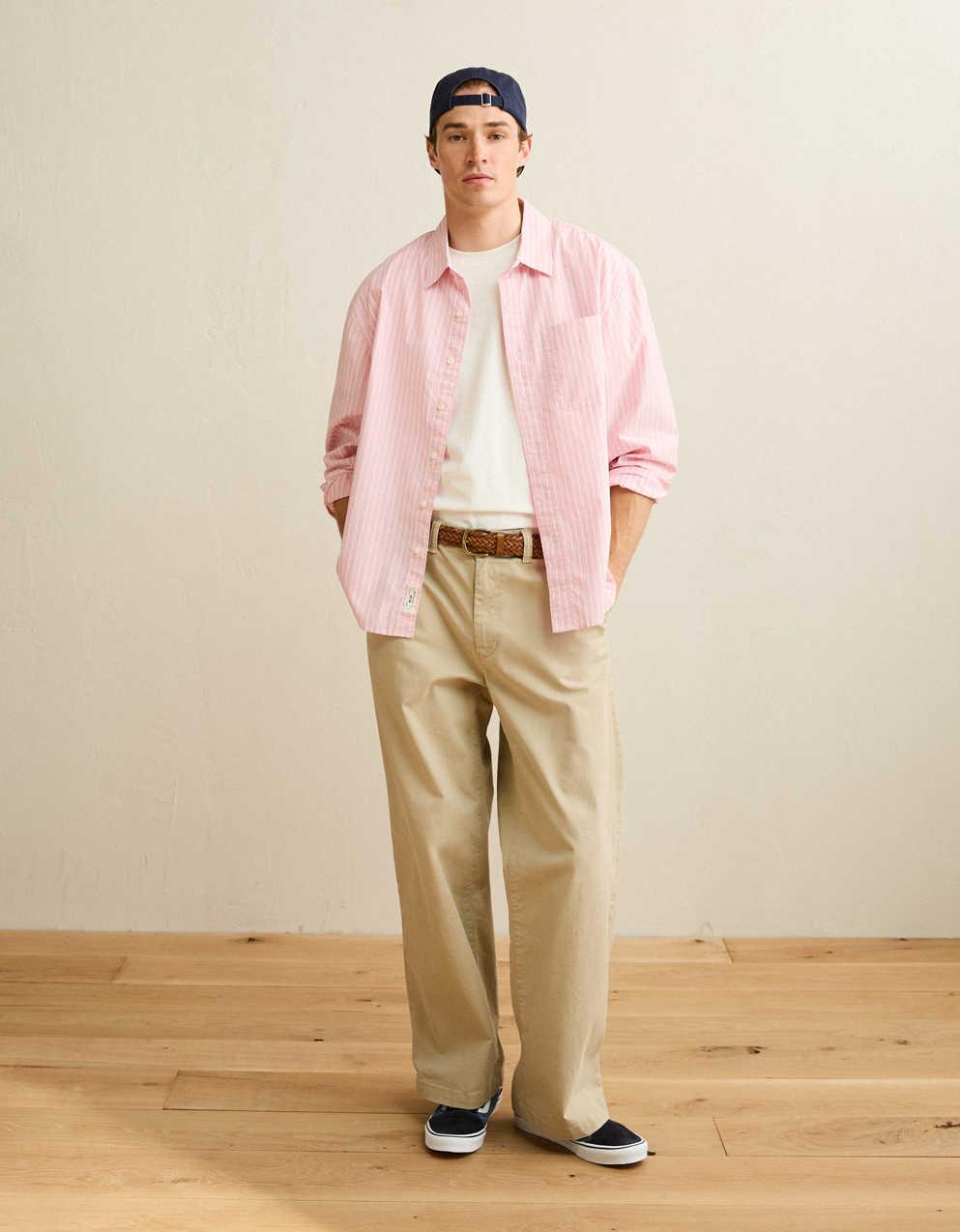 AE Relaxed Fit Poplin Button-Up Shirt