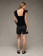 AE Sunchaser Knit Flutter Sleeve Babydoll Shirt