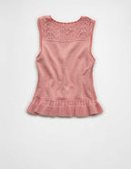 AE Ruffle Hem V-Neck Sweater Tank