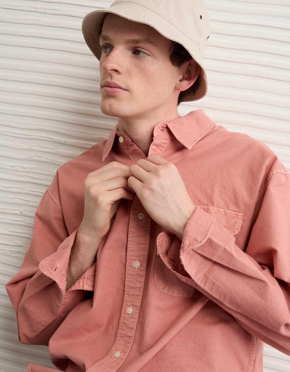 AE Relaxed Oxford Button-Up Shirt