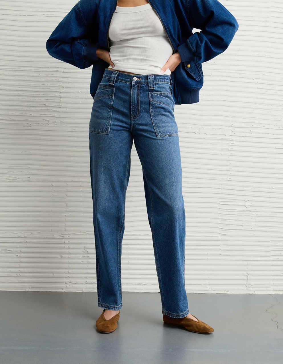 AE Strigid Super High-Waisted Baggy Straight Jean
