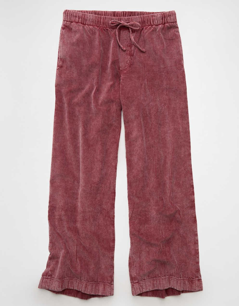 AE Stretch Corduroy Low-Rise Baggy Wide-Leg Pant