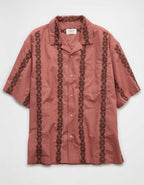 AE Poolside Linen-Blend Printed Button-Up Shirt